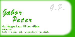 gabor peter business card
